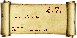 Locz Tünde névjegykártya